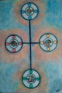 Peinture de Marie-rose Atchama: croix de la sagesse