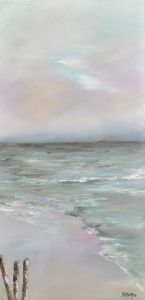 Peinture de MARTINE GREGOIRE: Marée basse en bleu et vert