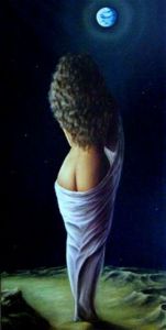 Peinture de adonis charles: Eve et le Paradis perdu.