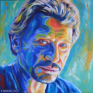 Peinture de FRANCK DENUEL: Johnny Hallyday