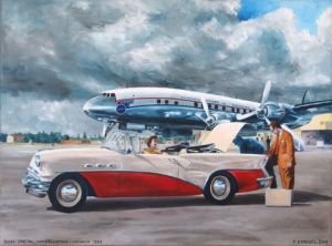 Peinture de FRANCK DENUEL: Constellation à l'Aeroport de La Havane