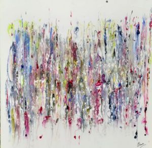Peinture de Claudine Hebert: Pluie de couleurs