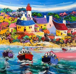 Peinture de philippe amagat: Les trois bateaux 