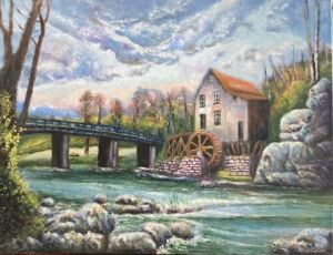 Peinture de casc art: Au fil de l’eau 