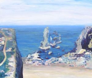 Peinture de valerie jouve: BELLE ILE, LES AIGUILLES