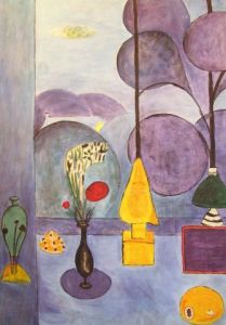 Peinture de valerie jouve: la fenetre bleue