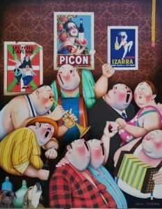 Peinture de Alain Willette: La fête à Jéromine