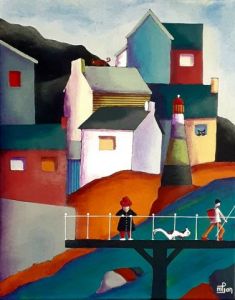 Peinture de Marie-Pierre JAN: Le pont