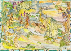 Peinture de Chantal Mazade: Après midi en savanne