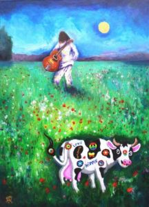 Peinture de Monique RENAULT: Peace and Love