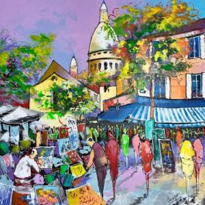Peinture de philippe amagat: Place du Tertre 