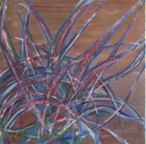 Peinture de PLUME NATHALIE MAISONNEUVE: JPON ROUGE MARRON