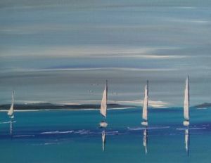 Peinture de PLUME NATHALIE MAISONNEUVE: calme plat 