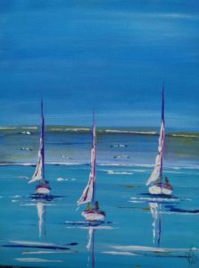 Peinture de PLUME NATHALIE MAISONNEUVE: bleu