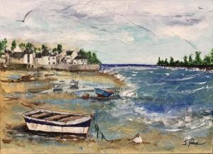 Peinture de Josette Duboz: Mouillage en Bretagne