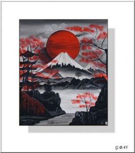 Peinture de isabelle sallet : SOLEIL ROUGE