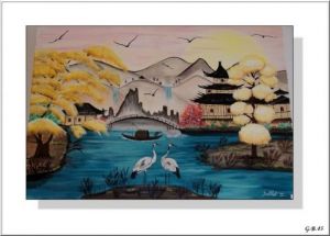 Peinture de isabelle sallet : ARBRE DE NEIGE