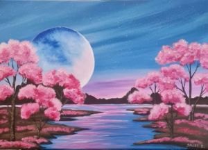 Peinture de isabelle sallet : LES CERISIERS