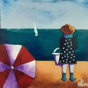 Peinture de Marie-Pierre JAN: plage 3