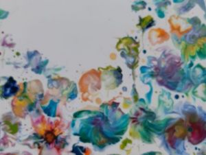 Peinture de Claudine Hebert: rêverie florale