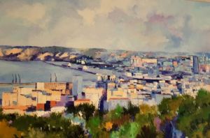 Peinture de Veronique LANCIEN: Marseille et sa rade