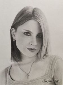 Dessin de Jean Kirsch: Portait de Justine 