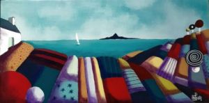 Peinture de Marie-Pierre JAN: L'île bleue