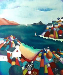 Peinture de Marie-Pierre JAN: Arrivée dans l'Aber 