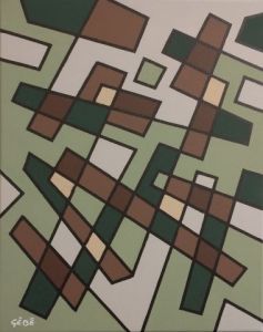 Peinture de Guy Boulianne: Géométrie variable (œuvre No. 4 sur 5)