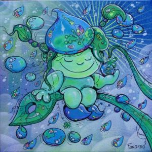 Peinture de Virginie Fongaro: Goutte d'éclaircie 