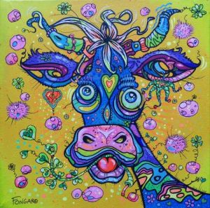 Peinture de Virginie Fongaro: L'amour est dans l'herbe folle