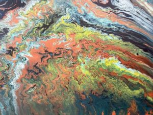 Peinture de Claudine Hebert: Topographie cuivrée