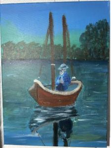 Peinture de Herve: La Traversée Solitaire du Marin