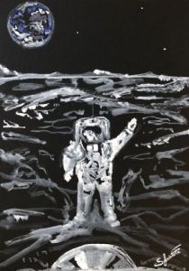 Peinture de COMETE: STEP BY STEP ON THE MOON