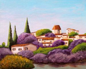 Peinture de AILEDELO: Village de Provence