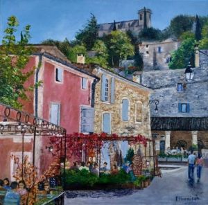 Peinture de Pascale HARNISCH: Oppède le Vieux