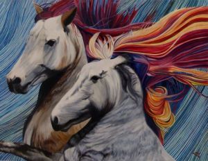 Peinture de Jean-Alexandre: Chevaux