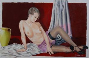 Peinture de Gerard DUSUEL: Melancolique Julie