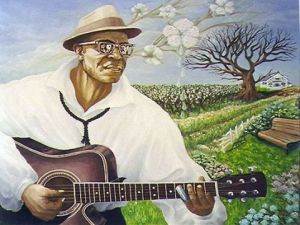 Peinture de Ghislaine Vancaneghem: Blues Man