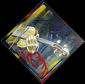 Peinture de bruno chevalier-costard: Jazz violon