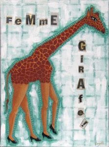 Peinture de Celine LEGENTIL: Femme Girafe