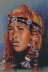 Peinture de Francoise BRUN: Femme Touareg