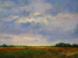 Peinture de jean-pierre senamaud: ciel apres l'orage