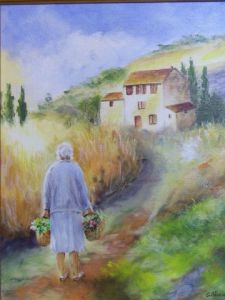 Peinture de Geraldine STREICHERT: retour du marche