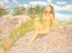 Peinture de corlig: bain de soleil