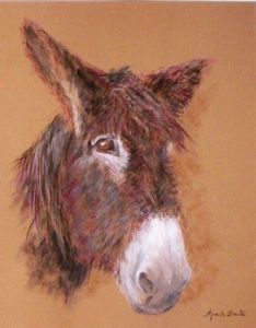 Peinture de Agnes Dortu: Portrait d'ane
