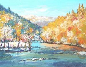 Peinture de JACQUELINE SCHELL: DERNIERE NEIGE