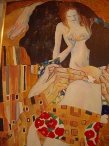 Peinture de christine gullace: hommage a klimt