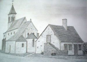 Dessin de elisabeth rambeau: Eglise de Vic 