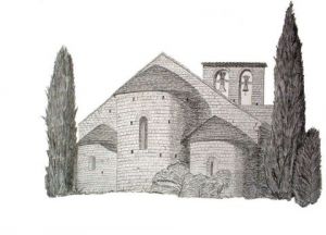 Dessin de elisabeth rambeau: St Seculpre de Palera - Espagne